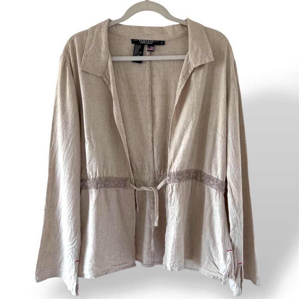 Rampage Linen Blend Jacket | Romantic Boho Y2K Lorelai Gilmore Aesthetic | XL